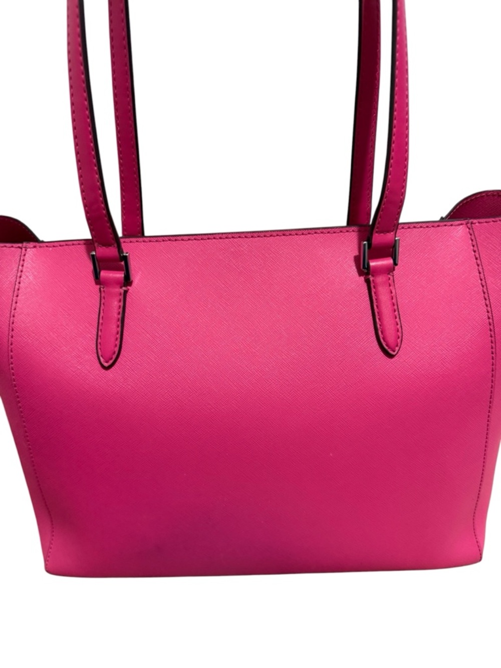 Michael Kors Pink Saffiano Leather Tote Bag 3 Piece Set Wallet Wristlet MK - Picture 3 of 11